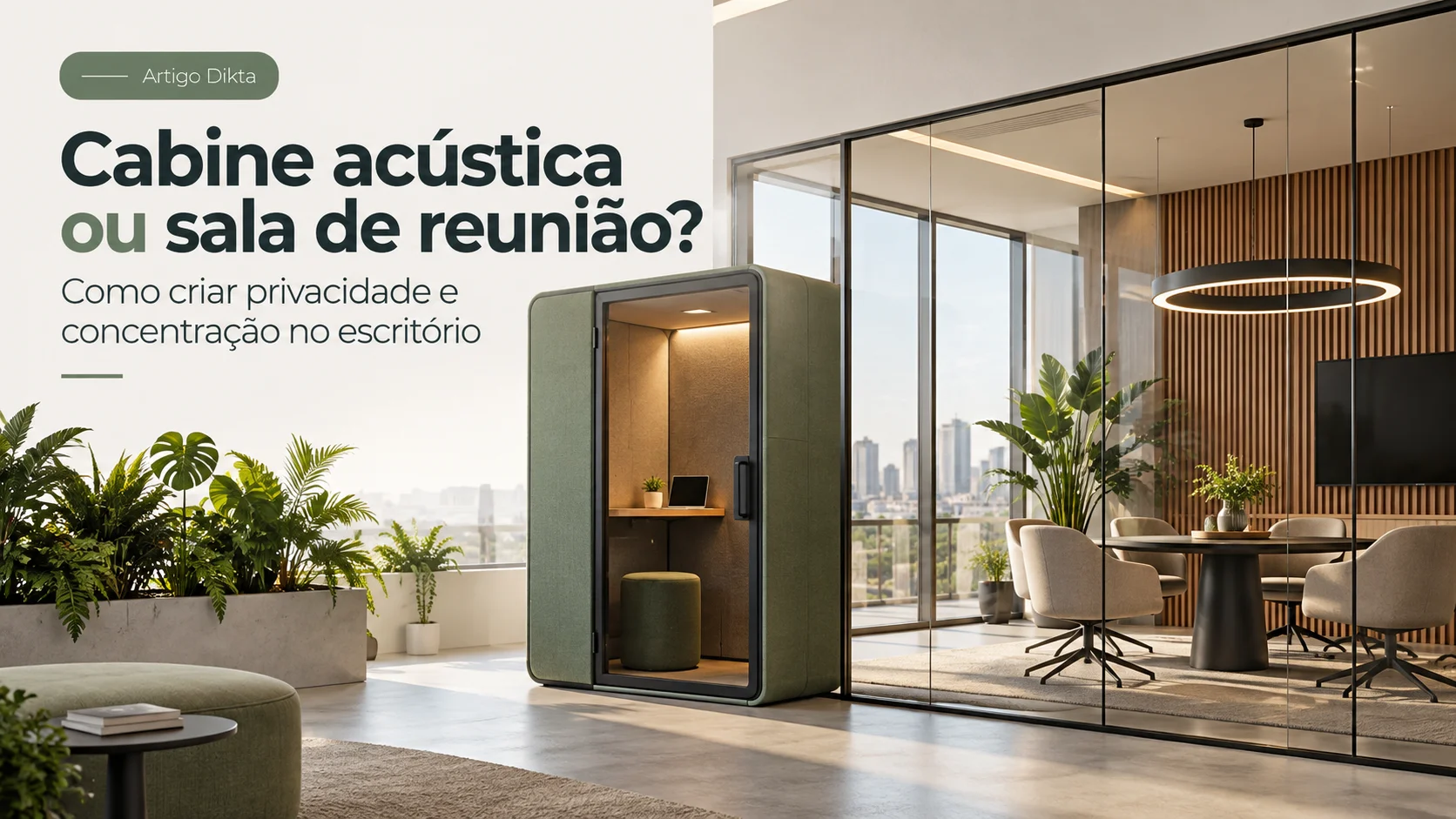 Cabine Ou Sala De Reuniao Destaque — Dikta Mobiliário Corporativo