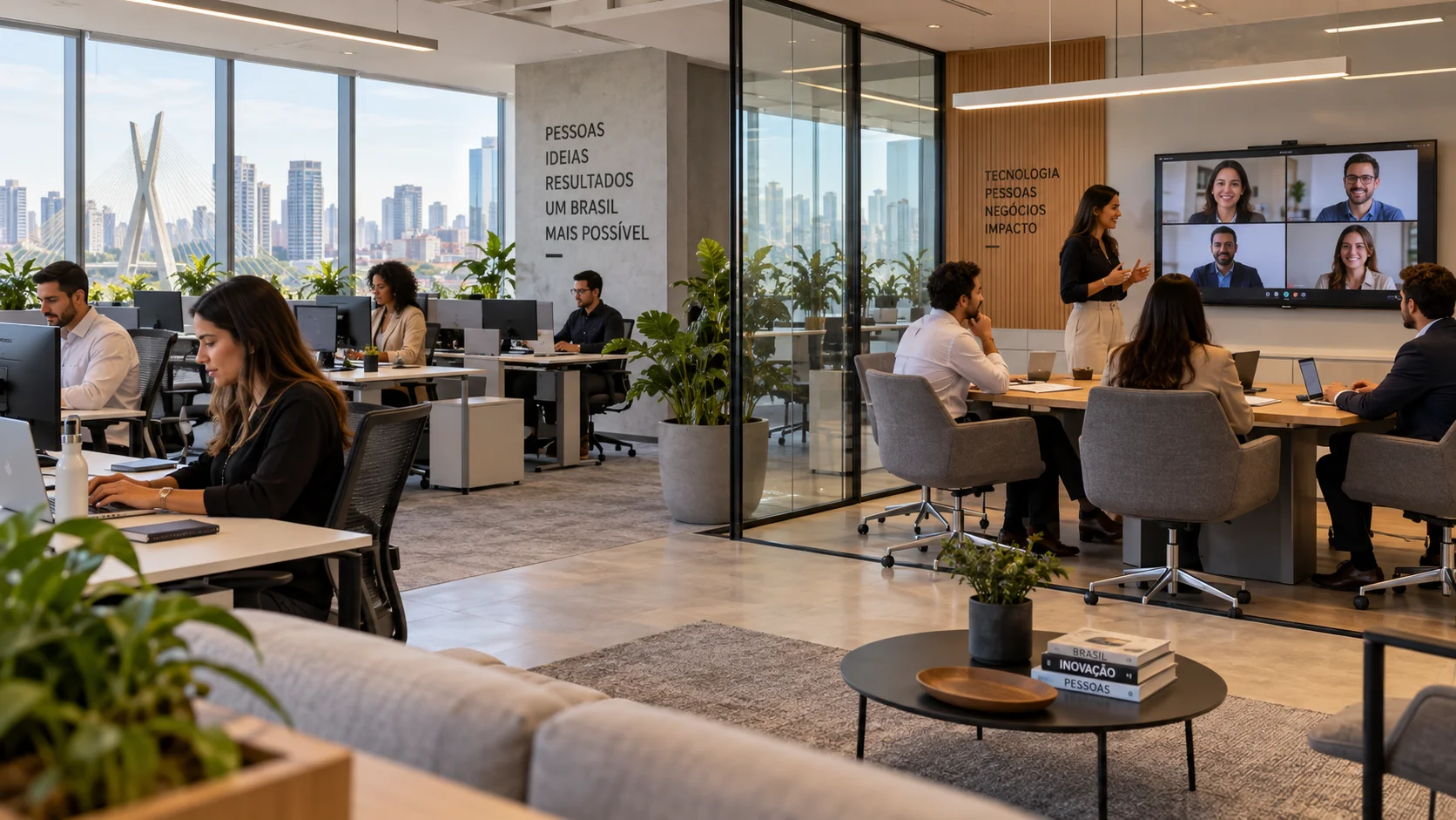 Escritório moderno de colaboração e inovação com mobiliário Dikta — Dikta Mobiliário Corporativo